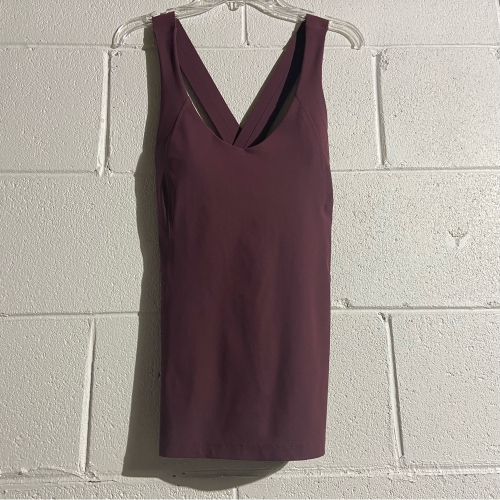 Lululemon Burgandy Cross Strap Tank Top